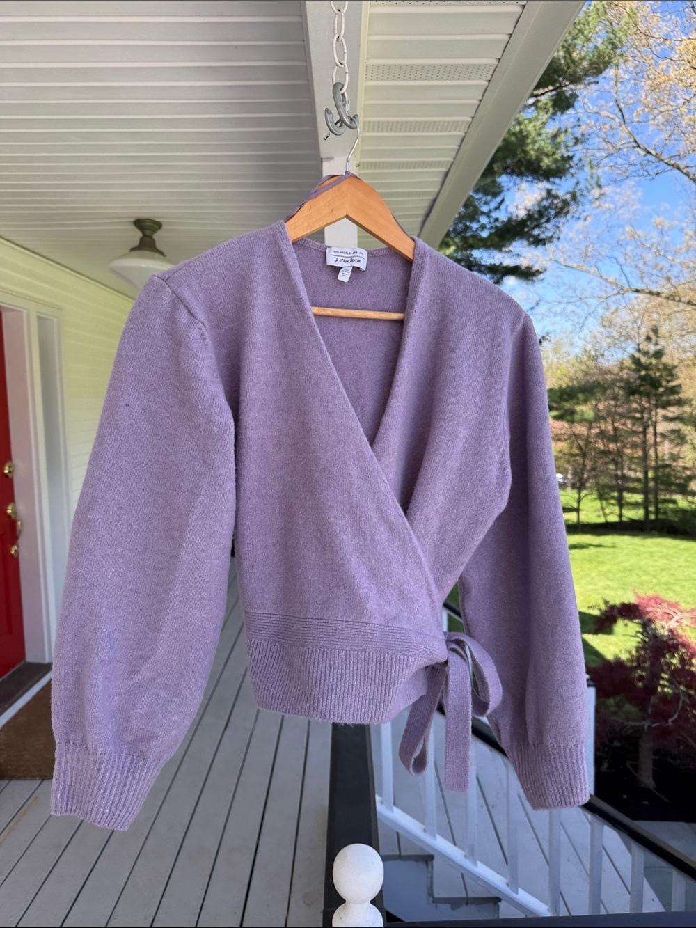 & Other Stories Lavender Tie-Waist V-Neck Sweater - Women